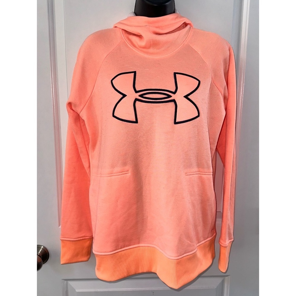 Womens Under Armour bright orange hoodie sweatshirt